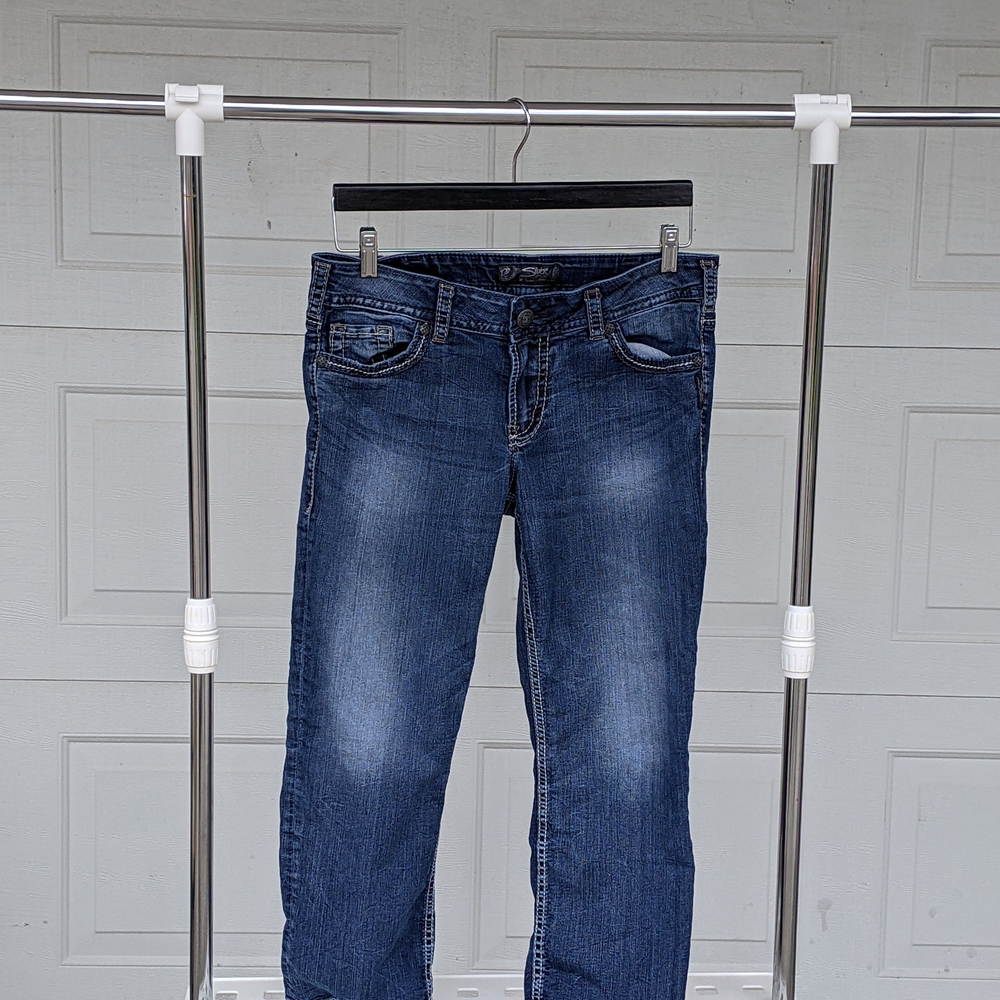 Women’s Blue Denim Jeans with Contrast Stitching - Picture 3 of 3